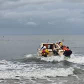 Selsey Coatsguard Rescue Team helping bring the vessel out to deeper water