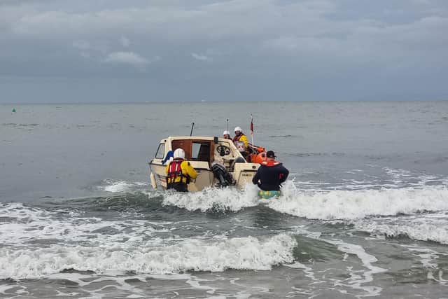 Selsey Coatsguard Rescue Team helping bring the vessel out to deeper water