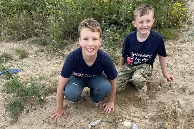 Oakley Connor (right) and Sammy Langley from Burgess Hill on their wilderness challenge