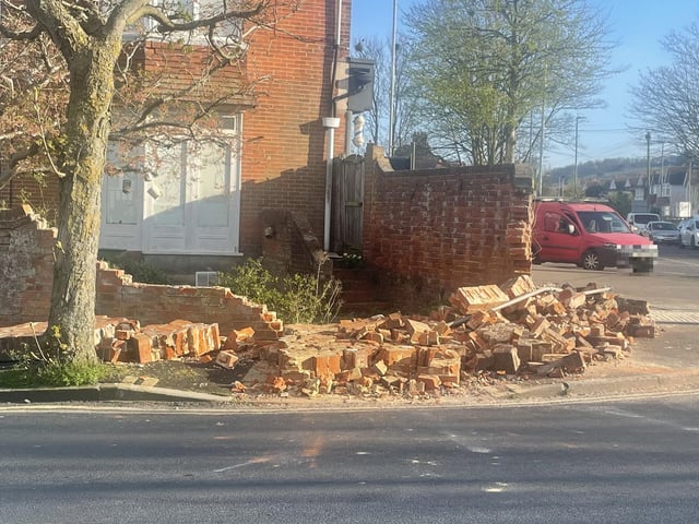 The destroyed wall. Photo: Megan Baker