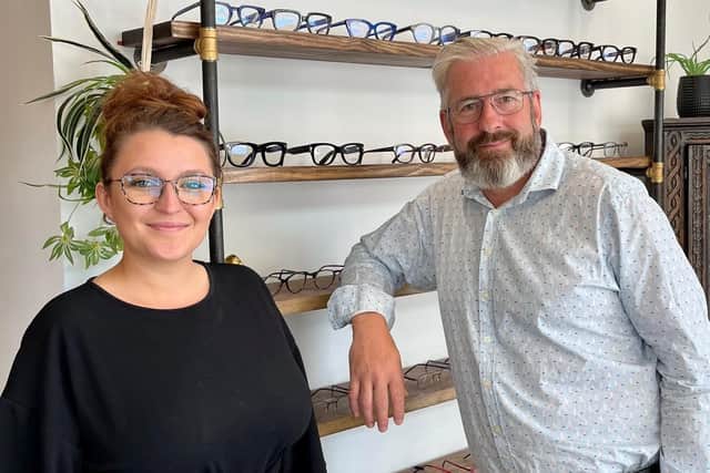 Adam Blackburn and Olivia Osborne from Bott's Opticians in Eastbourne