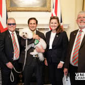 Barry Coase, Eddie Braillard and Bella the dog joined the veterans’ minister Johnny Mercer at number 10 for the Local Veteran Champions’ Reception alongside Eastbourne and Willingdon MP Caroline Ansell. Picture: Caroline Ansell
