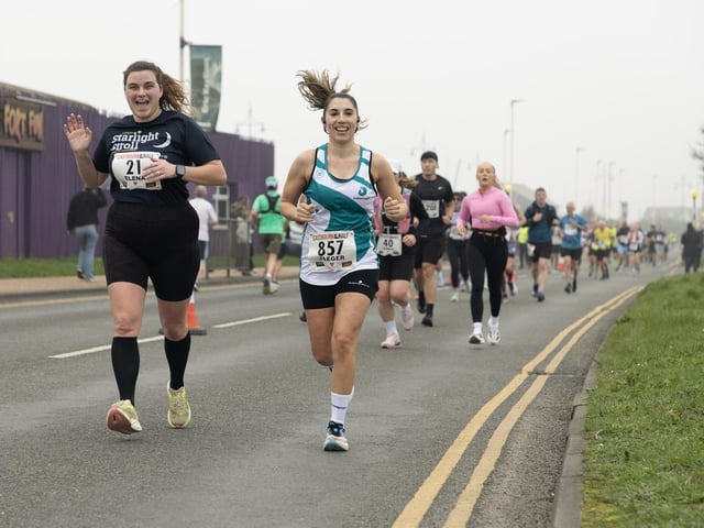 Medals, top 3s, sponsors and a variety from the course of this year's Eastbourne Half Marathon
