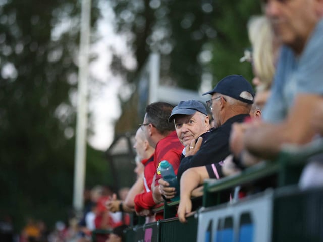 Crawley Town fans enjoy the team's first pre-season friendly, at Three Bridges FC