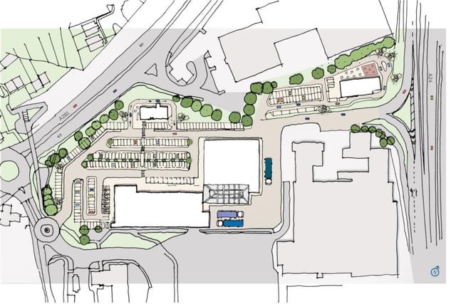 Possible layout of the new retail units