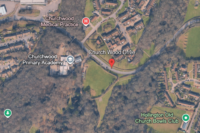 Church Wood Drive is closed between Ingleside and Highfield Drive, with slow traffic reported in the area. Photo: Google Earth