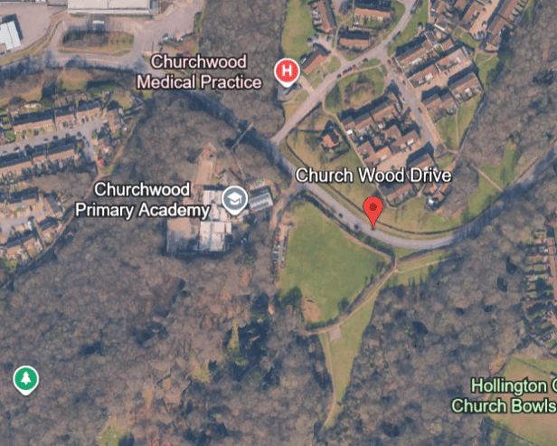 Church Wood Drive is closed between Ingleside and Highfield Drive, with slow traffic reported in the area. Photo: Google Earth