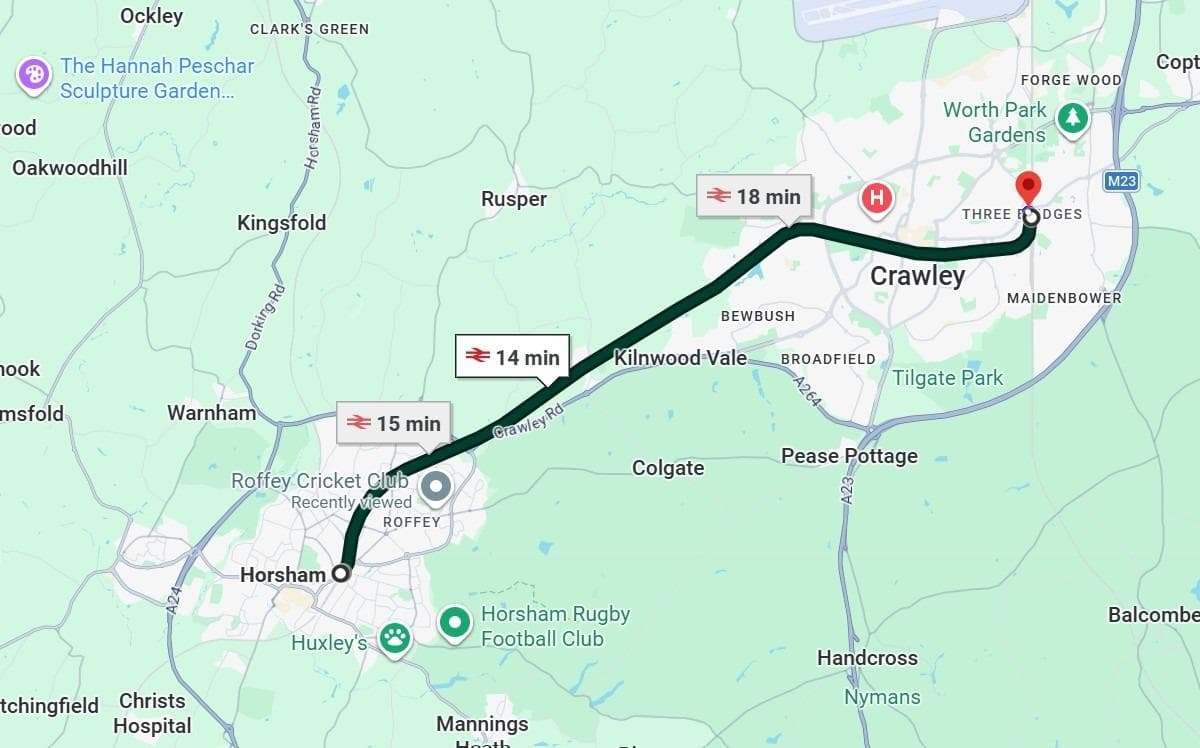 Three Bridges to Horsham rail disruption after person hit by train