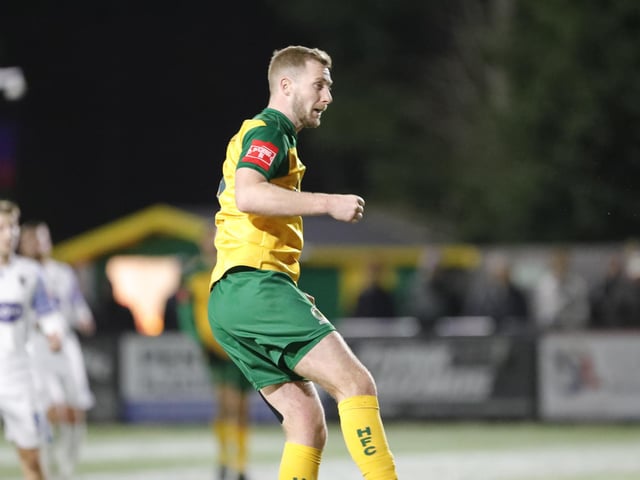 FA Trophy action between Horsham and AFC Totton