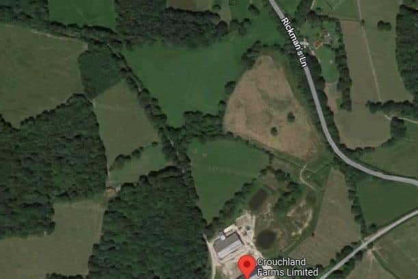 Land north of Crouchland's Farm. Picture via Google