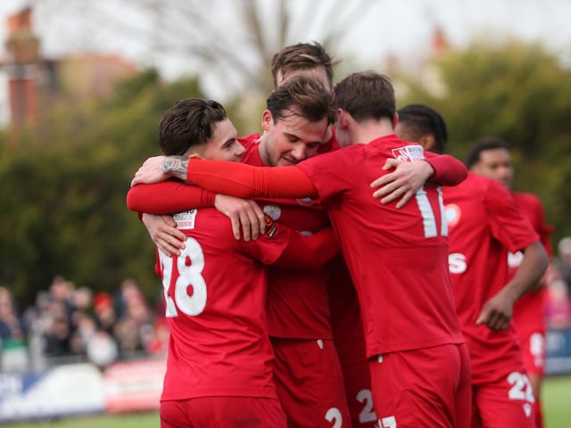 Action from Worthing's 6-4 win at home to Dover in National League South