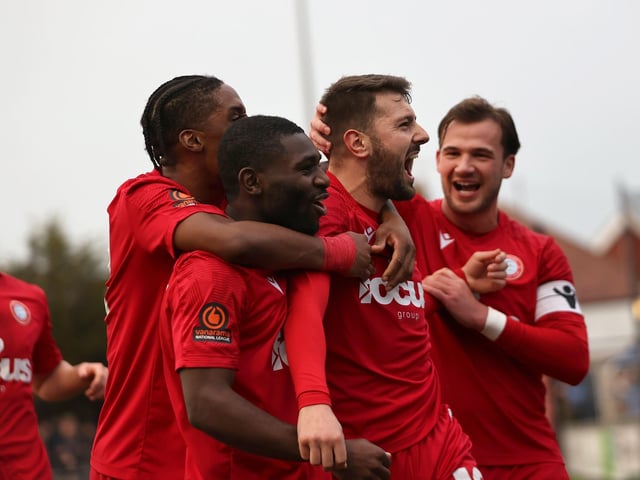 Action from Worthing's 6-4 win at home to Dover in National League South