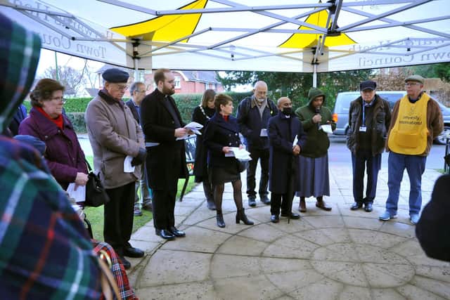 The Holocaust Memorial Day ceremony at Muster Green, Haywards Heath, in 2022.