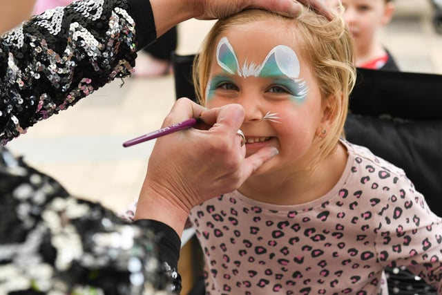 Face painting proved popular with the children