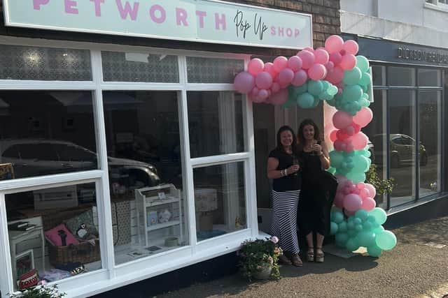 Owners Cathy Whitby (left) and Georgie Gaines outside the new Petworth Pop-up in High Street. Picture contributed.