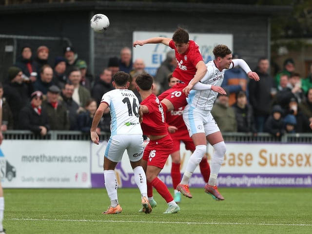Action from Worthing's home loss to Taunton Town in National League South