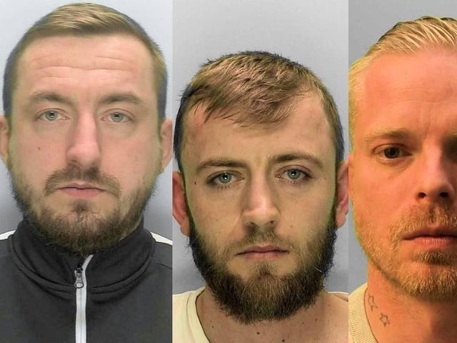 A criminal network that distributed cocaine and heroin in Crawley, led by father and son ice cream van operators, was completely dismantled by a complex Sussex Police investigation and has now resulted in prison sentences totalling nearly 50 years for the pair and six other men. The following three men were sentenced at Brighton Crown Court on April 28. Jordan Lacey, 30, of Sullivan Drive, Crawley, (left in main photo) was given a total sentence of eight years, five months, including six years and nine months for conspiracy to supply cocaine, 18 months for possession of cocaine with intent to supply, and two months for obstructing police. Joshua Erikson, 27, of Goffs Park Rd, Crawley, (centre) was given a total sentence of seven years and three months, comprising seven years for conspiracy to supply cocaine, and three months for offering to supply alprazolam. Aaron Dolding, 36, of Foxglove Drive, Forge Wood, Crawley, (right) was sentenced to four years and six months for conspiracy to supply cocaine.