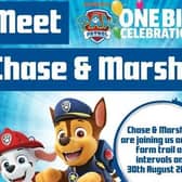 Chase and Marshall, the mighty pups from PAW Patrol, are coming to Sharnfold Farm