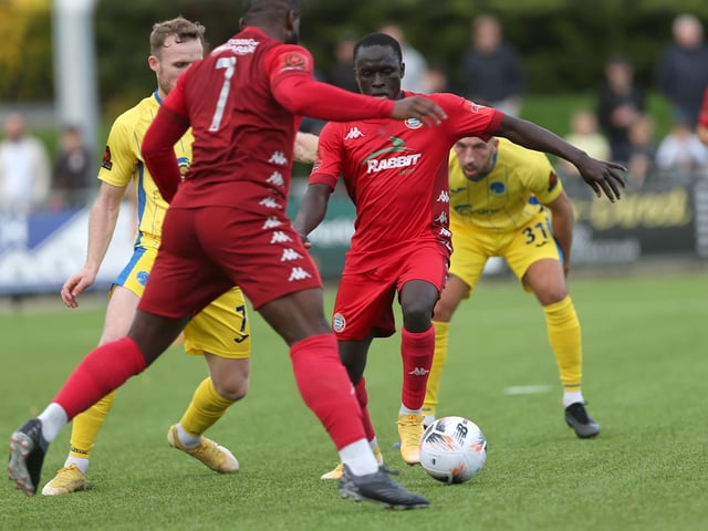 Action from Worthing FC's 1-1 draw with Taunton Town in National League South