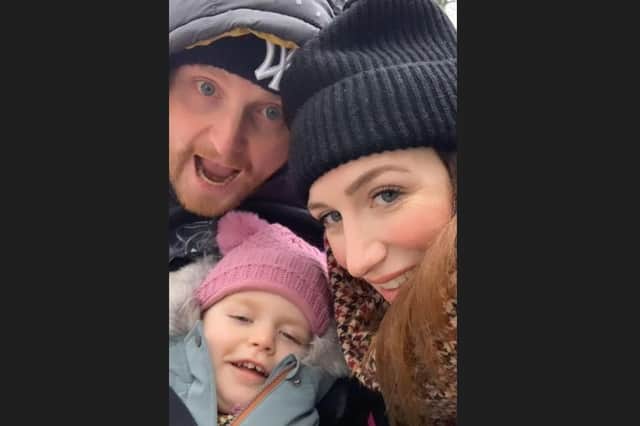 Megan Gillett and Tom Oakshott with daughter Nellie during her birthday weekend (December 10-11)