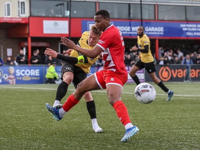 Action from Eastbourne Borough's 5-1 home loss to Maidstone in the National League South