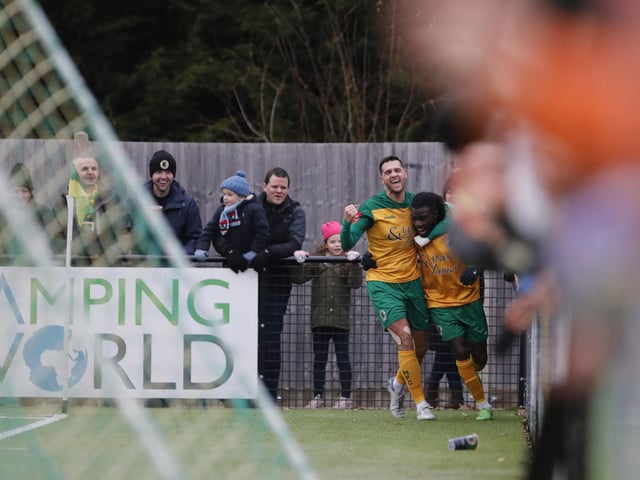 Isthmian Premier action from Horsham's excellent 3-1 home win over play-off chasing Billericay Town on Saturday