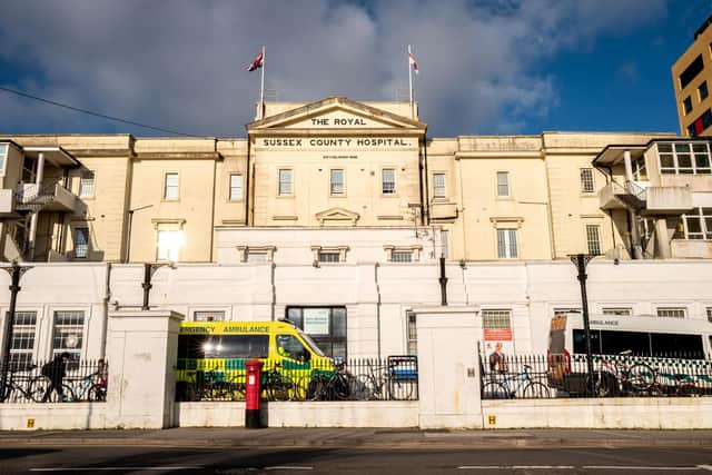 The overall rating for Royal Sussex County Hospital has fallen from good to inadequate as has the hospital’s rating for safe and well-led. Effective remains good, caring remains outstanding and responsive remains requires improvement. (Photo by Andrew Hasson/Getty Images)
