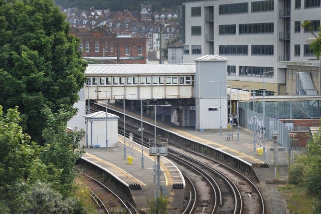 Rail strike on June 21 2022. Hastings Railway Station