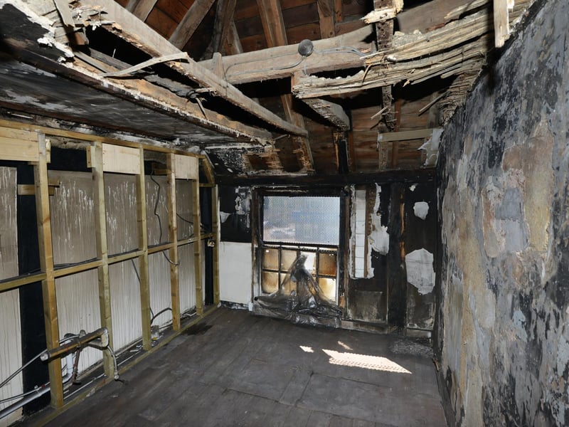 The New Inn in Sidley will reopen on Good Friday after the fire there in November 2024. The room where the tumble dryer fire started.