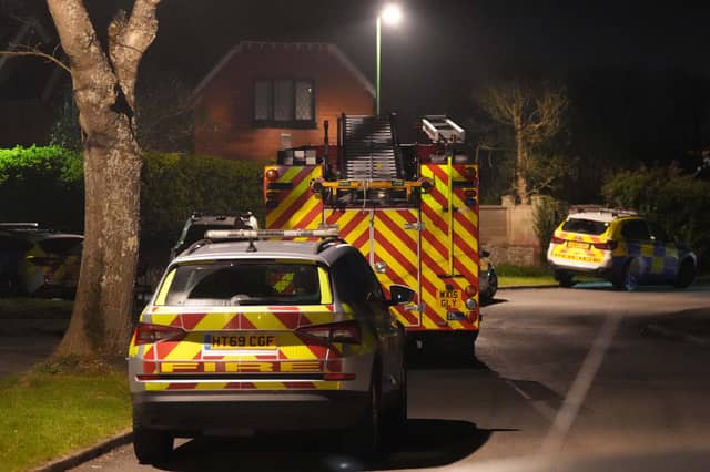 Emergency services attending an incident in Sompting on Wednesday night (March 26)