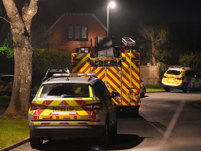 Emergency services attending an incident in Sompting on Wednesday night (March 26)