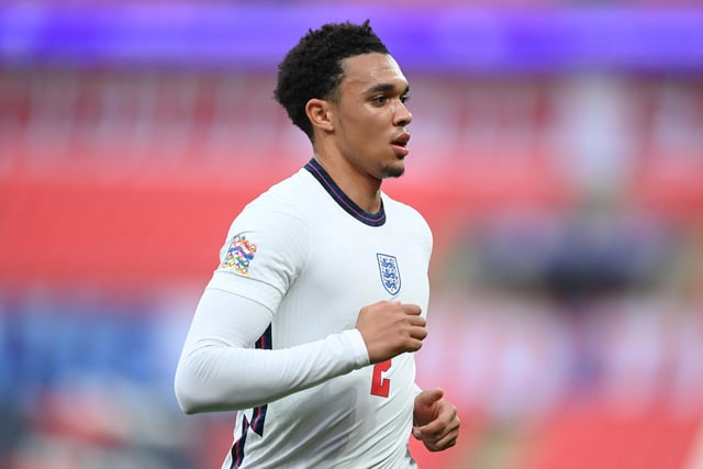 Alexander-Arnold's selection for the squad has been debated for many months now. But with Reece James injured, a spot for the Champions League and Premier League winning full-back could be open. (Photo by Michael Regan/Getty Images)