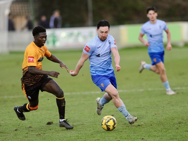 Action from Littlehampton Town v Lancing in the Isthmian south east division