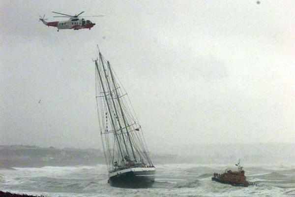 On 21 October 1998 the 60m three-masted Dutch young person’s sail training schooner ‘Eendracht’ (built in 1989) with 51 people on board, bumped the sand bank to the east of Newhaven harbour, shortly after dropping the Pilot onto the pilot boat, on its departure from Newhaven. The Lifeboat made three attempts to come alongside on the third attempt the schooner rolled on to the lifeboat sustaining damage to the bow of ‘Keith Anderson’. Newhaven’s crew that day were: Mike Beach (Coxswain), Ian Johns (Second Coxswain), Brian Ashdown (Mechanic), Chris Bird, Phill Corsi, Lol Deakin, Nick Gentry, Paul Legendre, Andy MacQueen and Shaun Thomas. The RNLI’s Chief of Operations sent a Letter of Thanks to Mike Beach and his crew for their seamanship, teamwork, and professionalism during this service. He also sent a Letter of Thanks to skipper of the ‘Meeching’ Bob Domin.