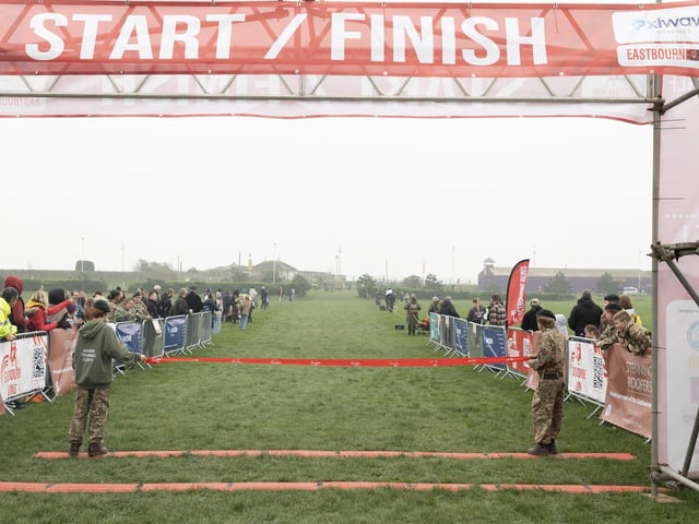 Medals, top 3s, sponsors and a variety from the course of this year's Eastbourne Half Marathon