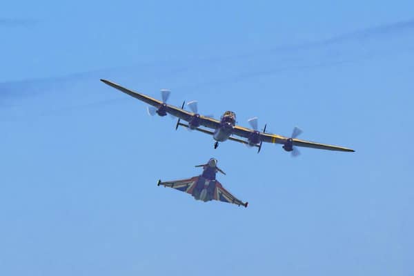 Typhoon and BBMF Lancaster Display Airbourne 2023