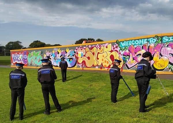 Volunteer police cadets carried out knife sweeps in the Hastings and Rother. Picture: Sussex Police