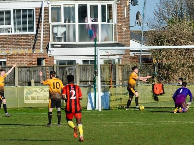 Action from Littlehampton Town's 1-1 draw with Sittingbourne at The Sportsfield in the Isthmian south east division