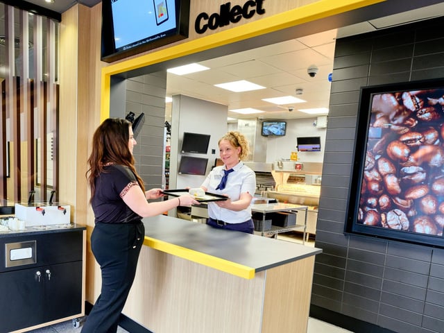 There are dedicated areas for the different ways to order