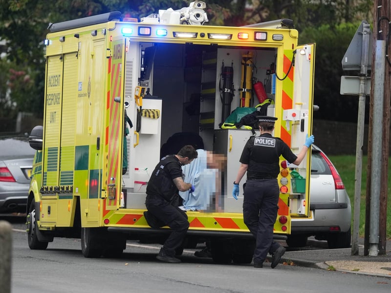 Emergency services in Fletcher Close, Crawley, on Sunday, September 13