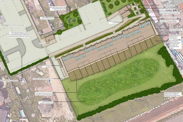 Site plans to build 16 houses on land to the rear of 419 to 447 Bexhill Road, Hastings. Pic: Contributed