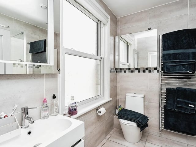 On the first floor there is a large modern shower room