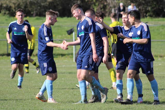 Ringmer celebrate at Holland Sports | Picture by Will Hugall