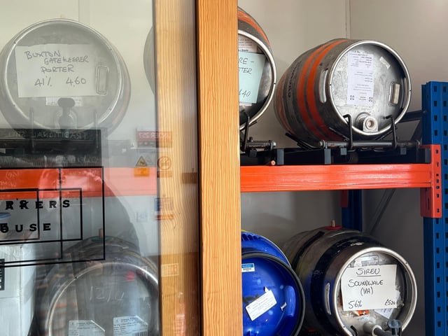Beers are served straight from the barrel