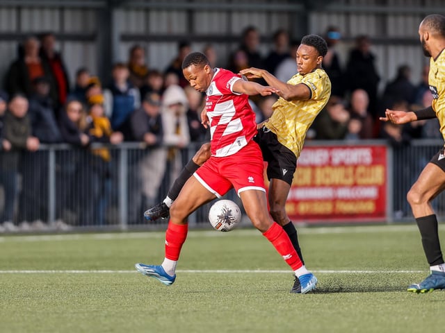 Action from Eastbourne Borough's 5-1 home loss to Maidstone in the National League South