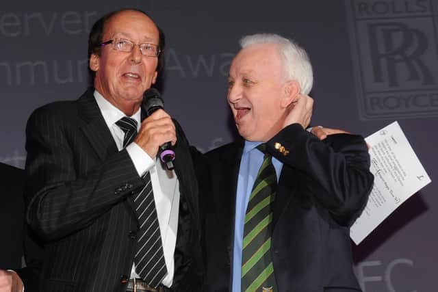 Jack Pearce with TV legend Fred Dinenage at an Observer awards ceremony a few years ago, when the Rocks won an award | Picture: Louise Adams