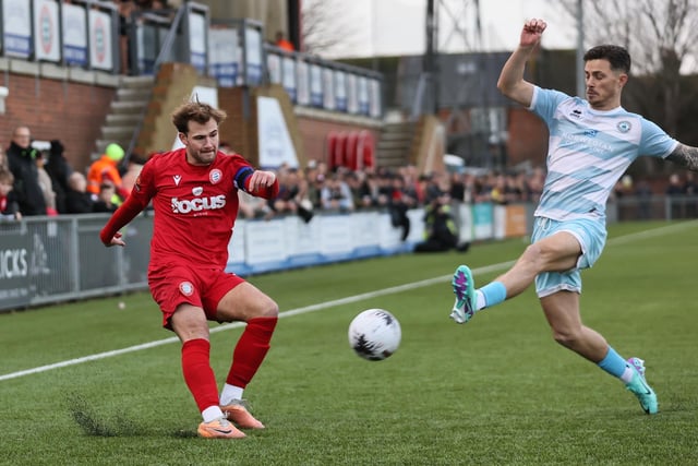 Worthing v Eastbourne Borough in action at Woodside Road on Boxing Day