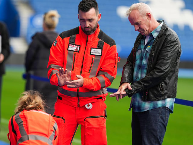 Music legend Fatboy Slim does CPR training at Amex Stadium ahead of Restart A Heart Day