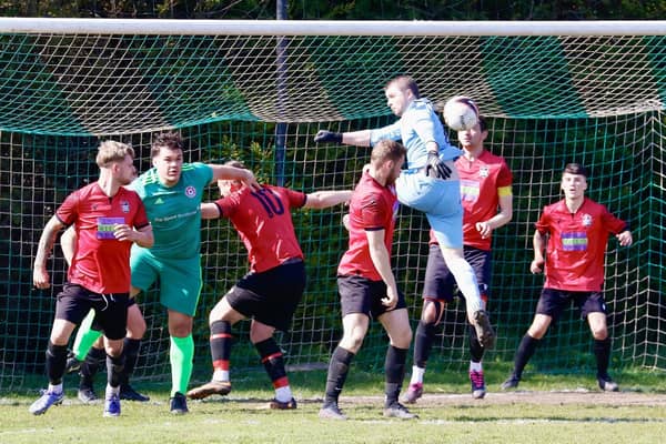 Action last season between Rye Town and Bexhill Town | Picture: Joe Knight