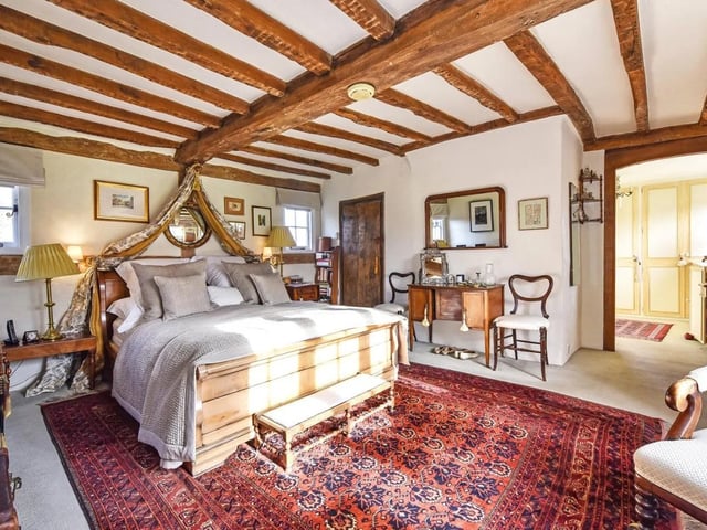 On the first floor is a superb principal bedroom, plus two further bedrooms